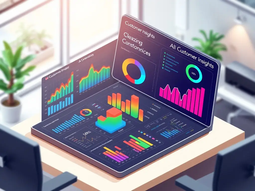 An image depicting AI-driven lead generation, showing targeted ads and data analysis tools identifying potential customers, with a focus on high conversion rates.