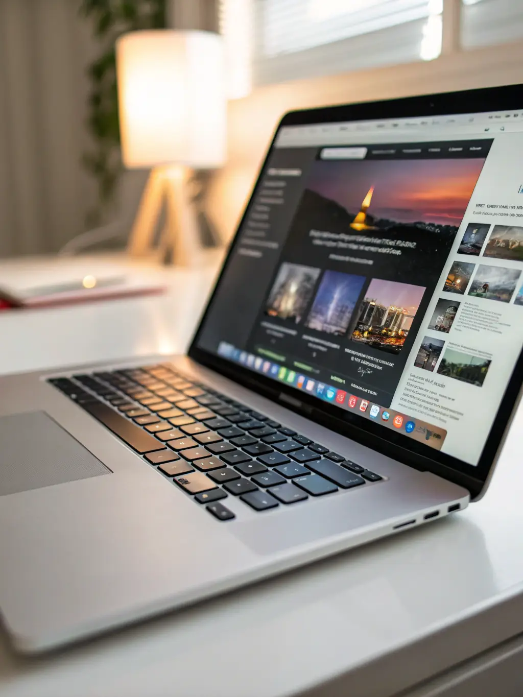 A clean, modern website design showcasing Dott-Media's expertise in creating user-friendly and visually appealing interfaces, displayed on a laptop screen.